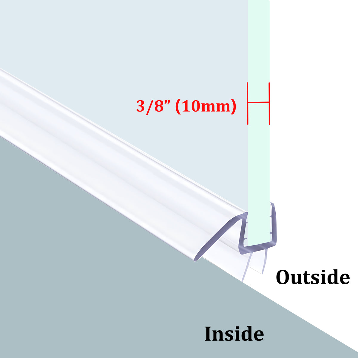 MCOCOD® 36" Shower Door Seal Strip for 3/8" Glass