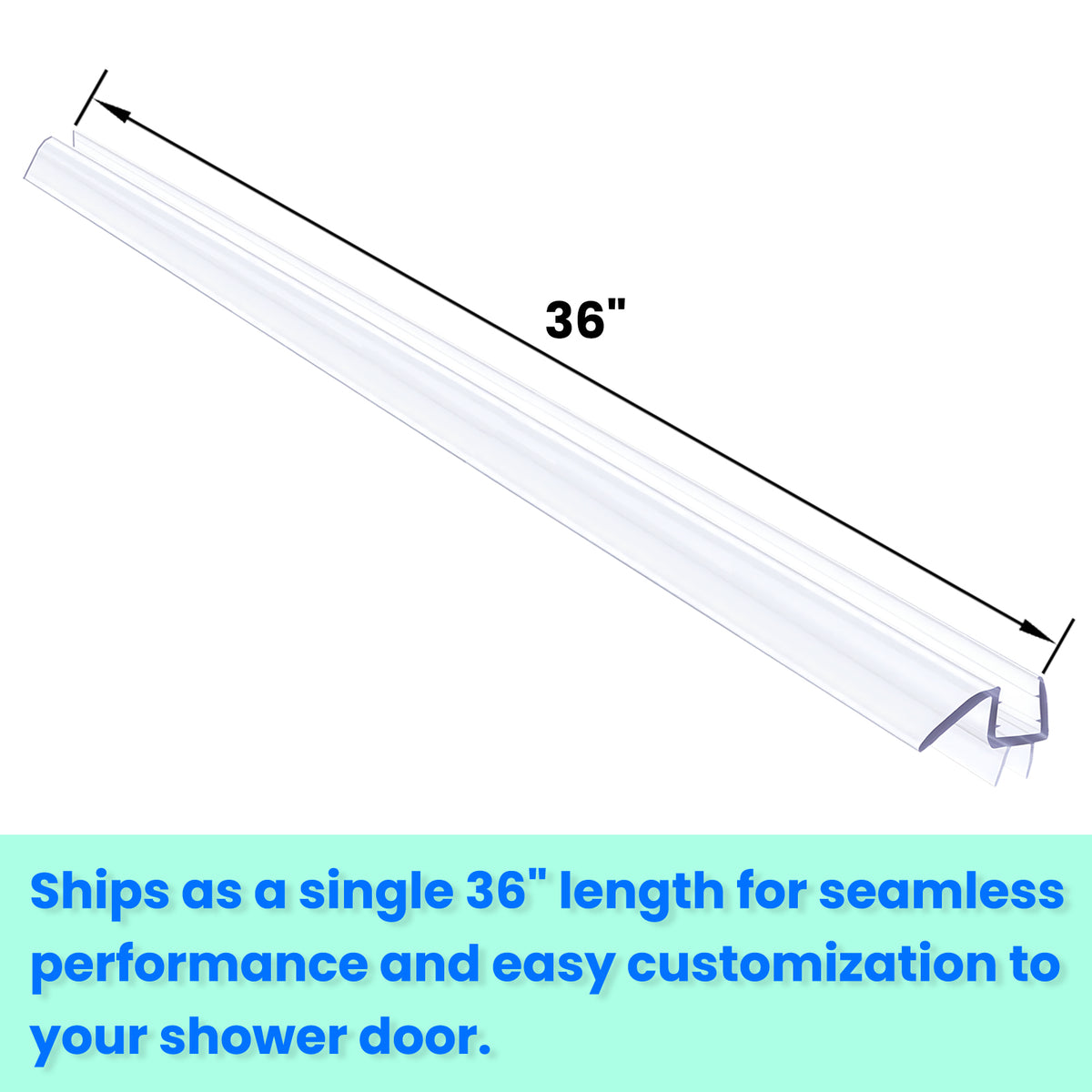 MCOCOD® 36" Shower Door Seal Strip for 3/8" Glass