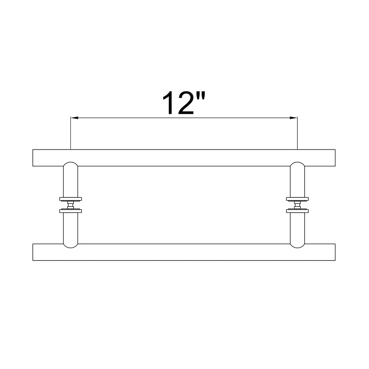 MCOCOD® Glass Shower Door Double Sided H Shape Handles