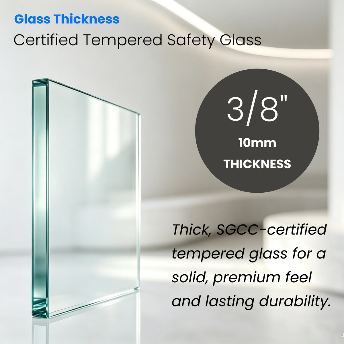 MCOCOD® DS13 Double Sliding Frameless Shower Door with Optional Soft-Close & Two Towel Bars