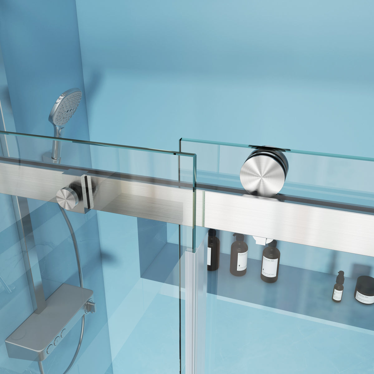 MCOCOD® Custom Soft-Closing Single Sliding Frameless Shower Enclosure - SS13-01