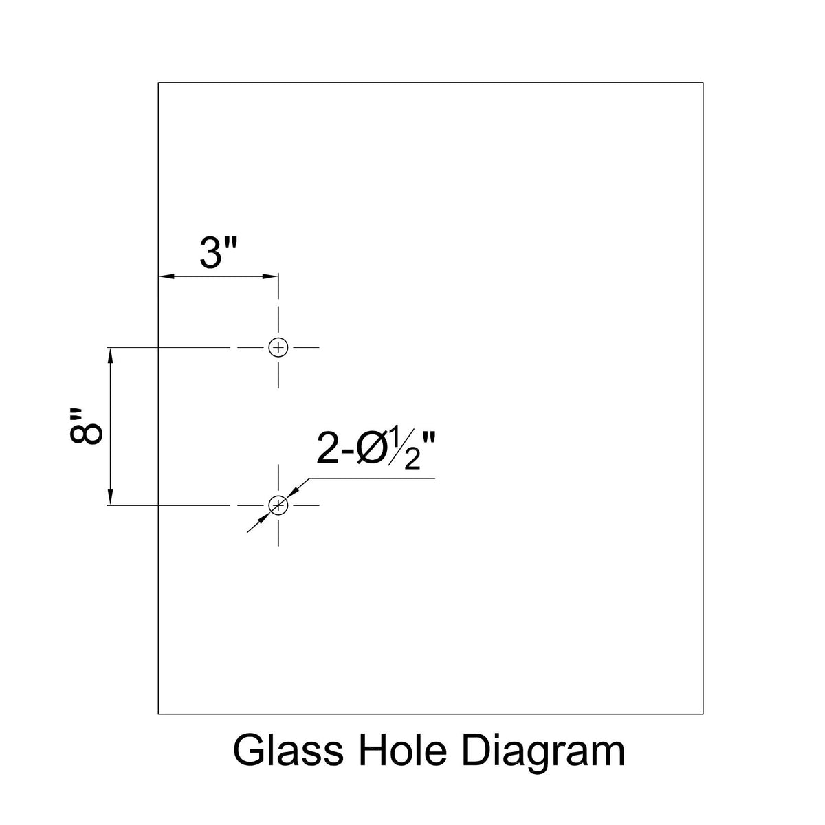 MCOCOD® Glass Shower Door Back to Back Square Handles