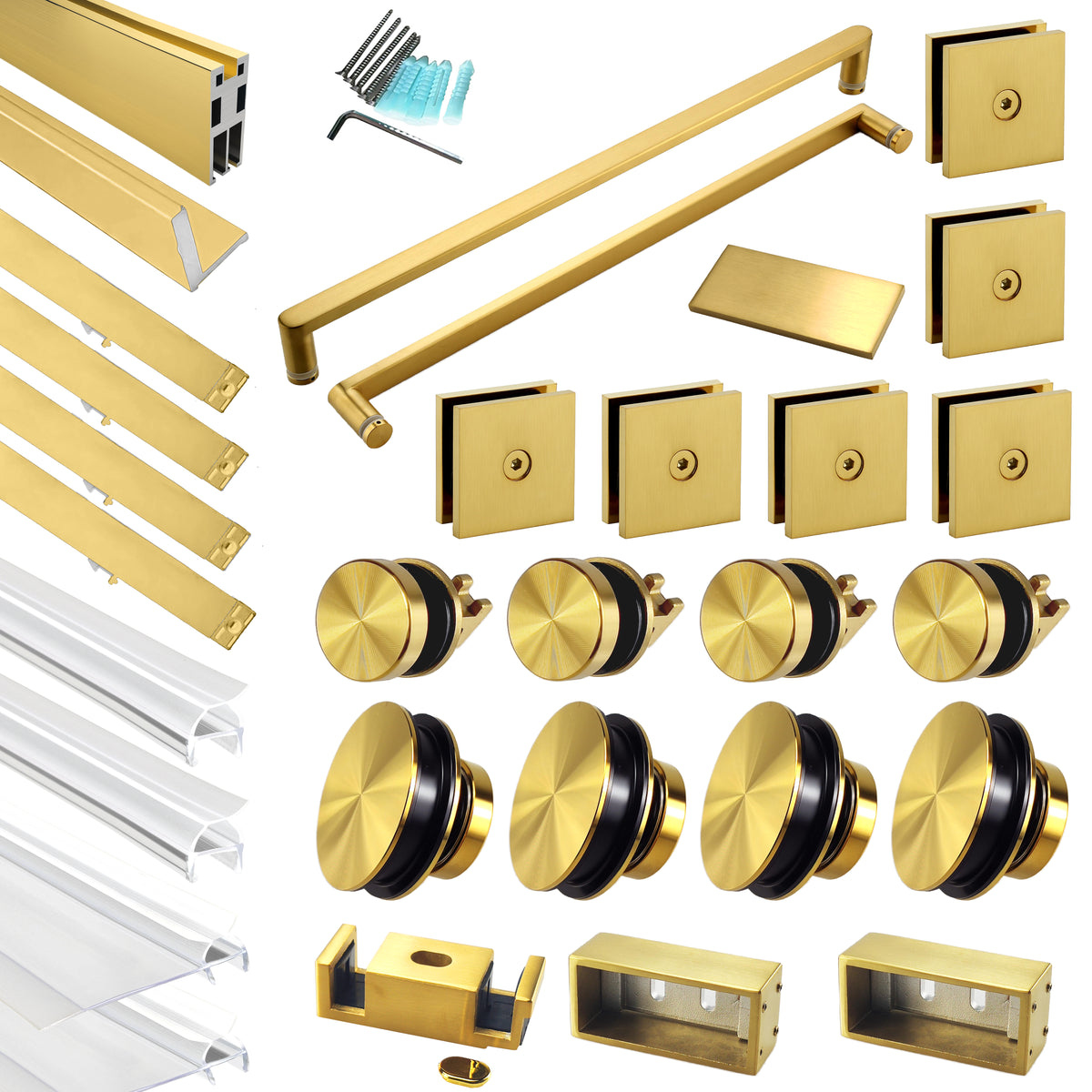 MCOCOD® Hardware Kit for Large Openings Spaces Soft-Closing Double Sliding Shower Door Suitable for 3/8" Glass