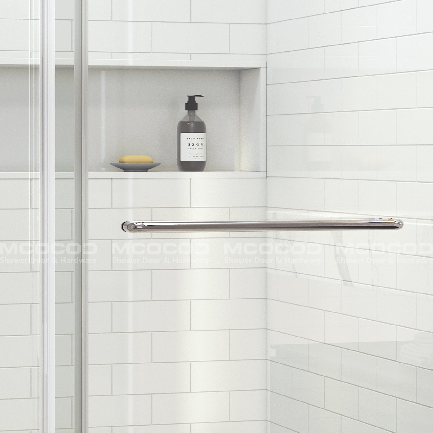 MCOCOD® Customize DS13-8 for 5/16" Glass Thickness Soft-Closing Double Sliding Shower Door