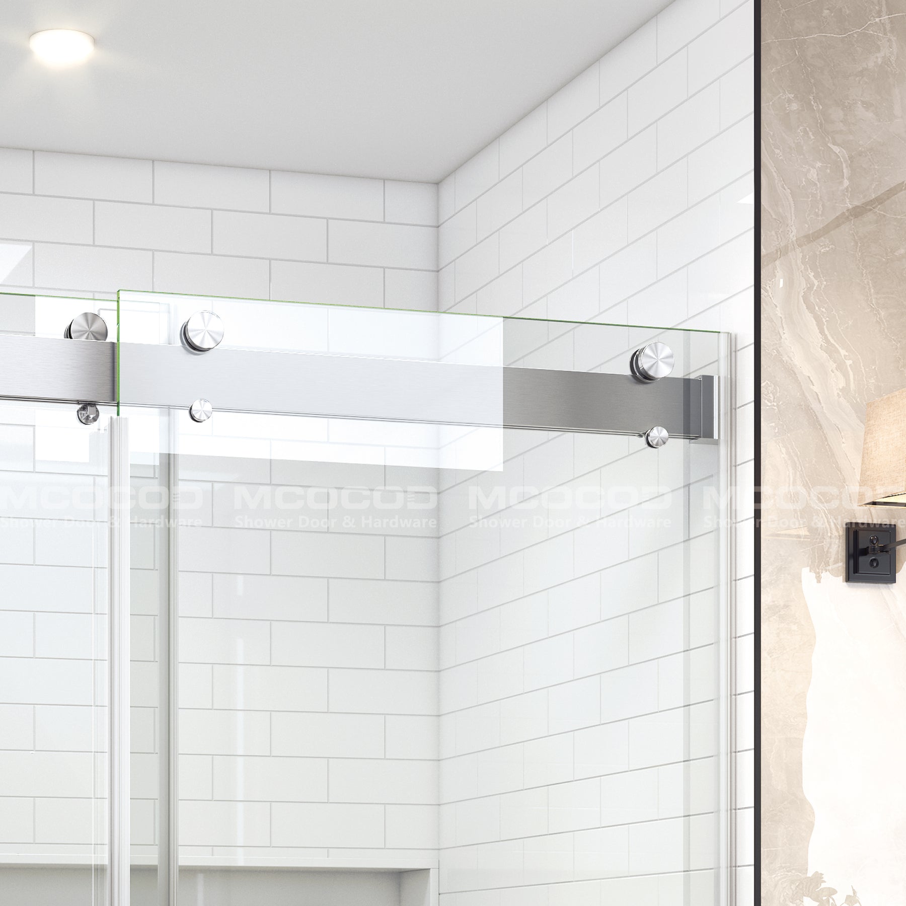MCOCOD® Customize DS13-8 for 5/16" Glass Thickness Soft-Closing Double Sliding Shower Door