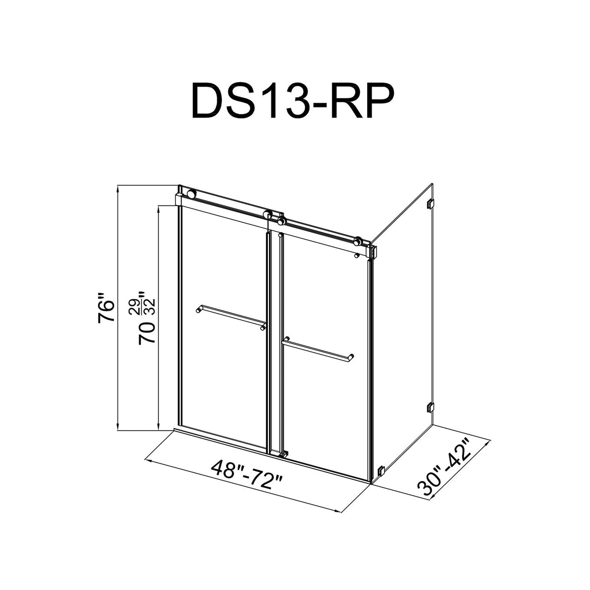 Customize Soft-Closing Double Sliding Frameless Shower Enclosure - DS13-01