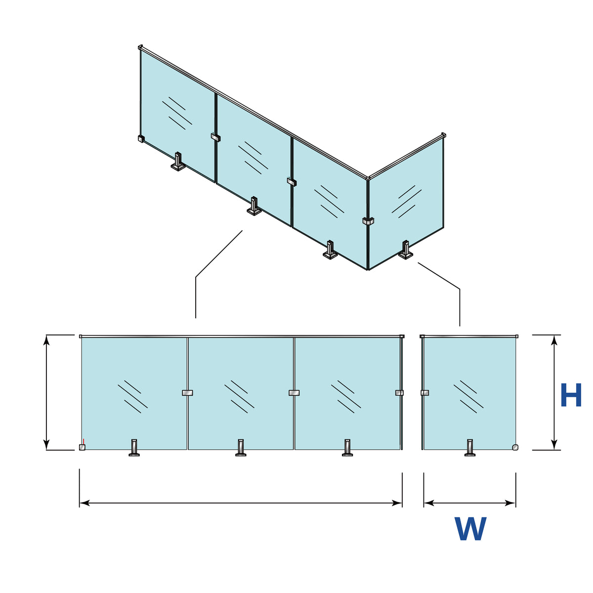 MCOCOD® Customize Glass Panel for Frameless Glass Railing