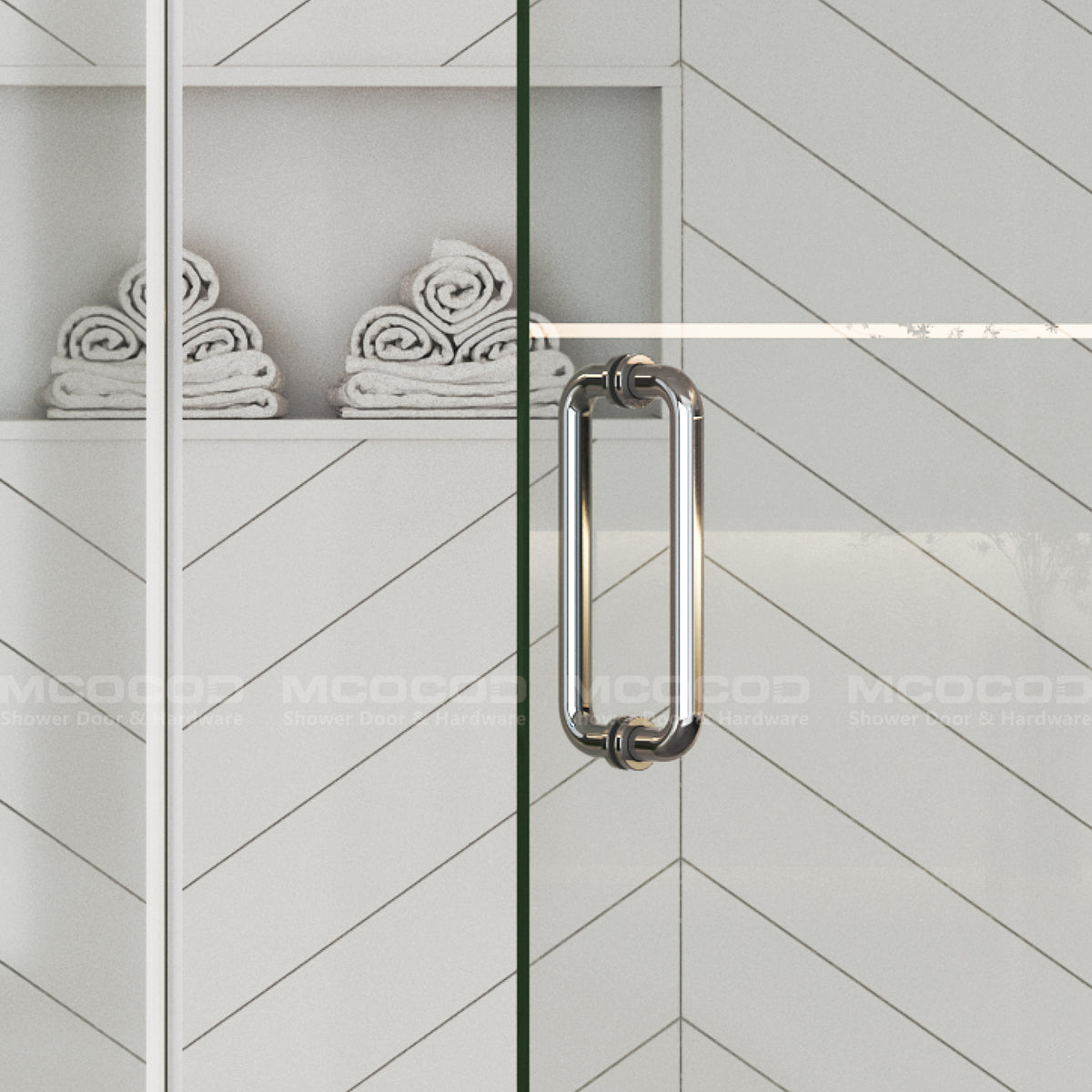 MCOCOD® Customize for Large Openings Spaces Frameless Swing Shower Door - H06-02E