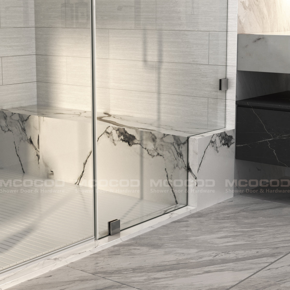 MCOCOD® Customize for Large Openings Spaces Frameless Swing Shower Door - H06-02F