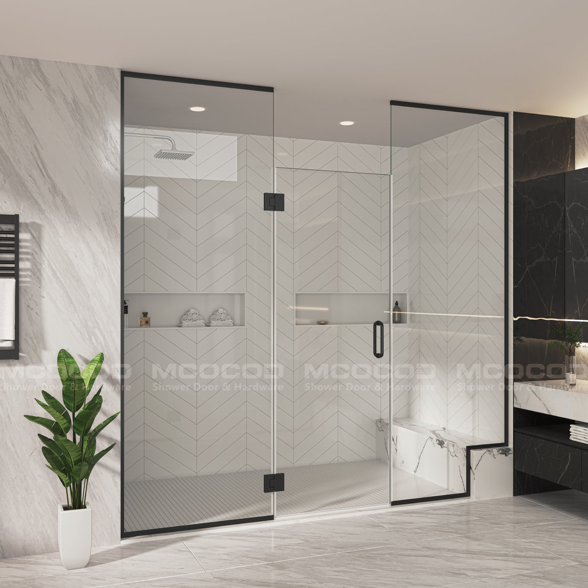 MCOCOD® Customize for Large Openings Spaces Framed Swing Shower Door - H06-02H