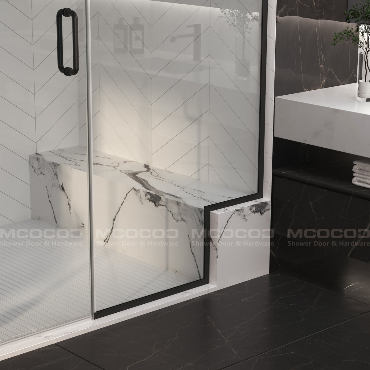 MCOCOD® Customize for Large Openings Spaces Framed Swing Shower Door - H06-02H