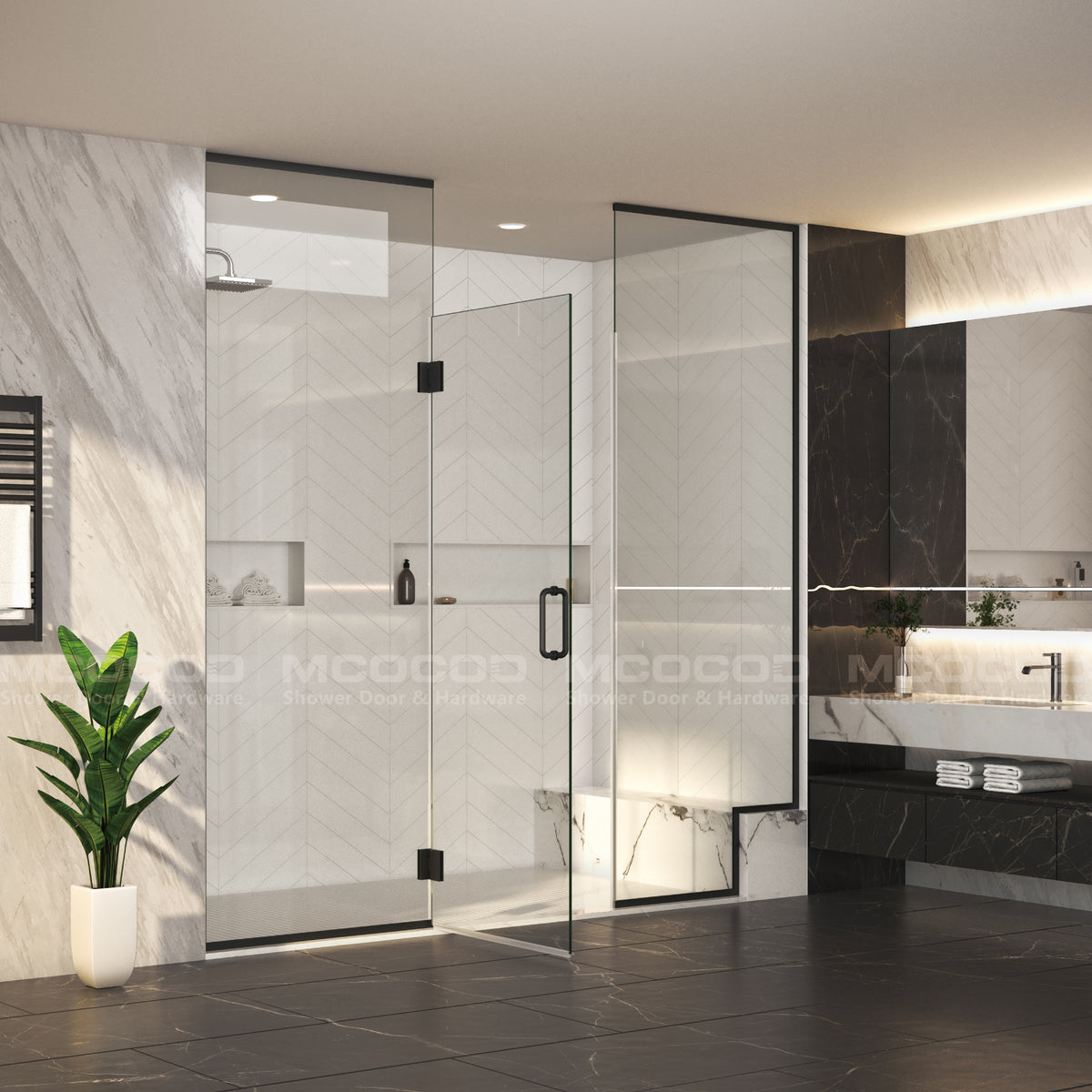 MCOCOD® Customize for Large Openings Spaces Framed Swing Shower Door - H06-02H