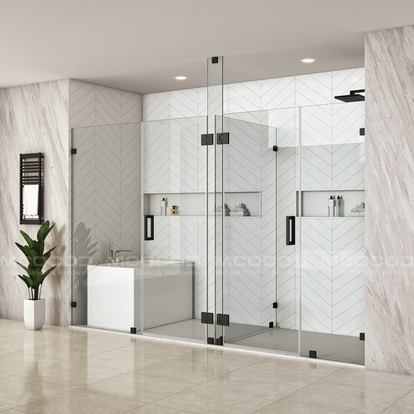 Customize for Large Openings Two Spaces Frameless Swing Shower Door - H06-02W