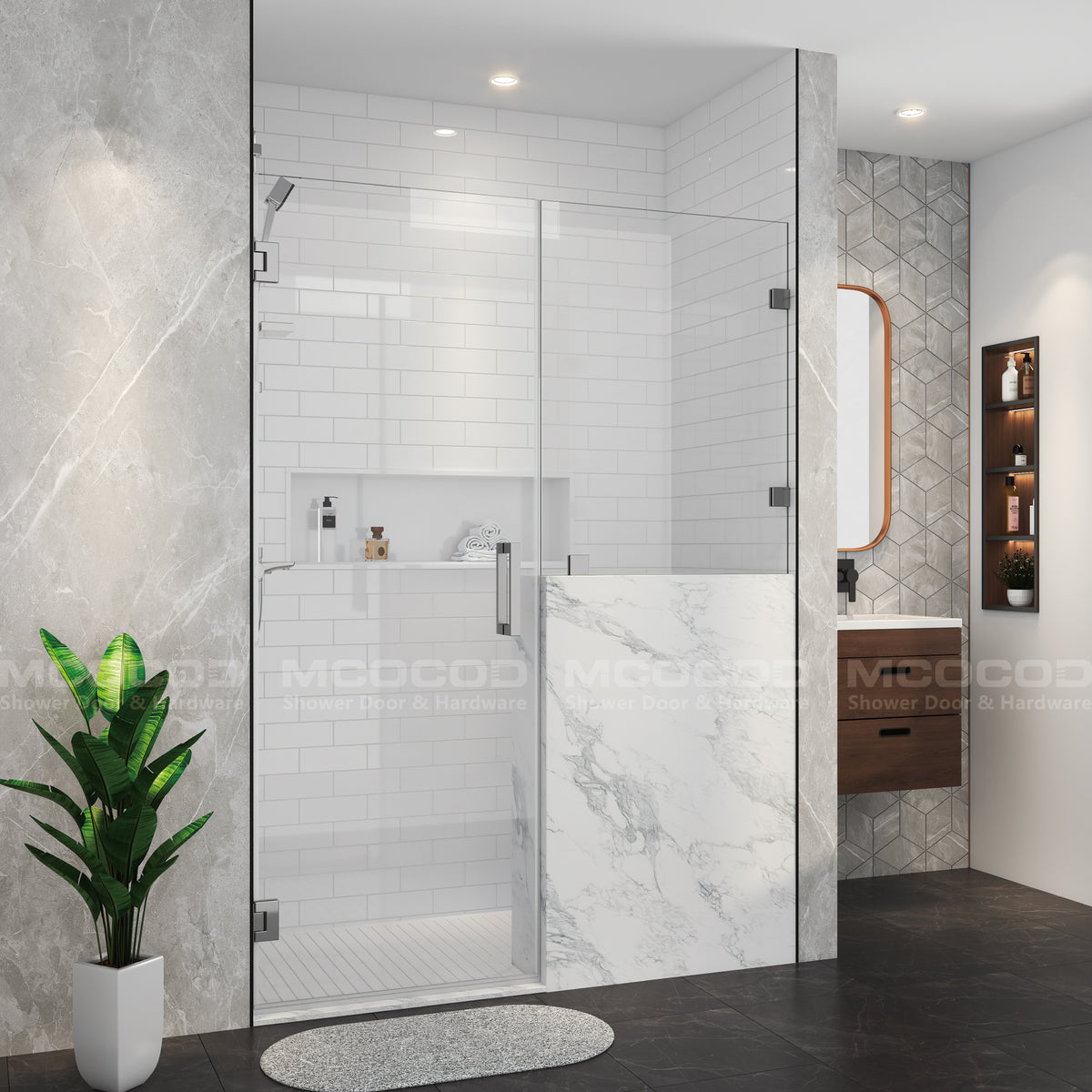MCOCOD® Customize Frameless Swing Shower Door - H06-03A