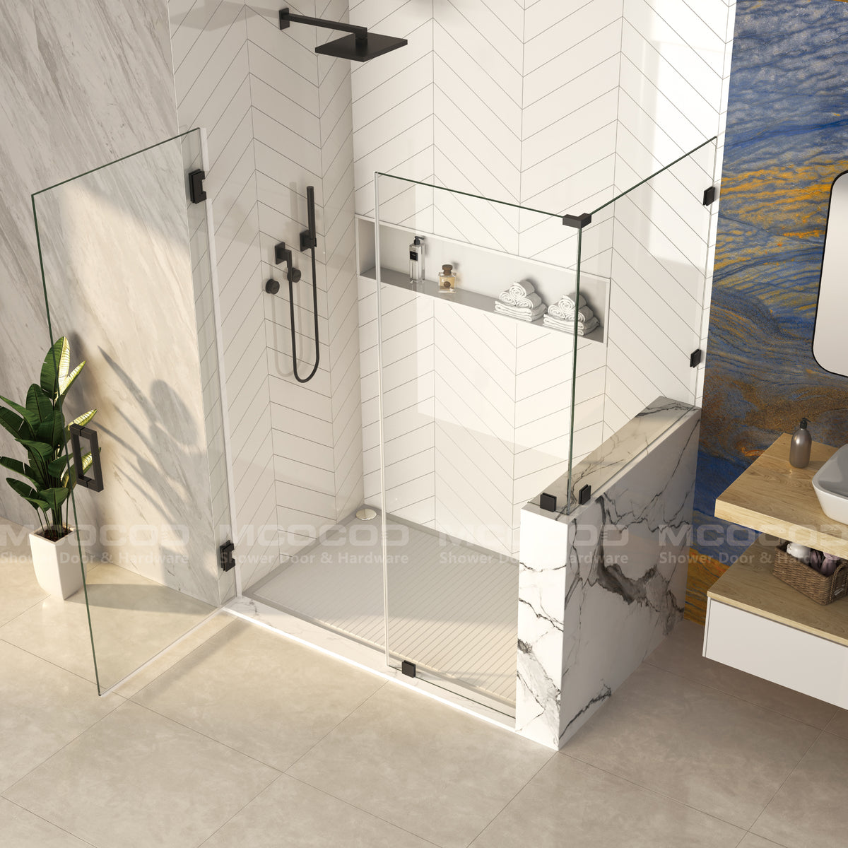 MCOCOD® Customize Frameless Rectangle Shower Enclosure - H06-04