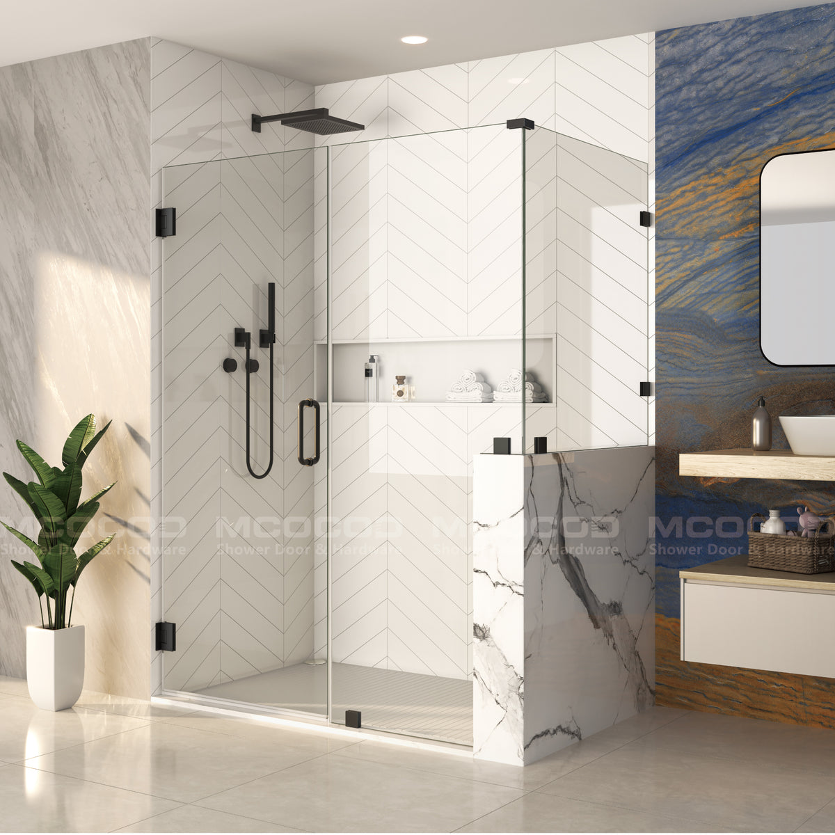 MCOCOD® Customize Frameless Rectangle Shower Enclosure - H06-04