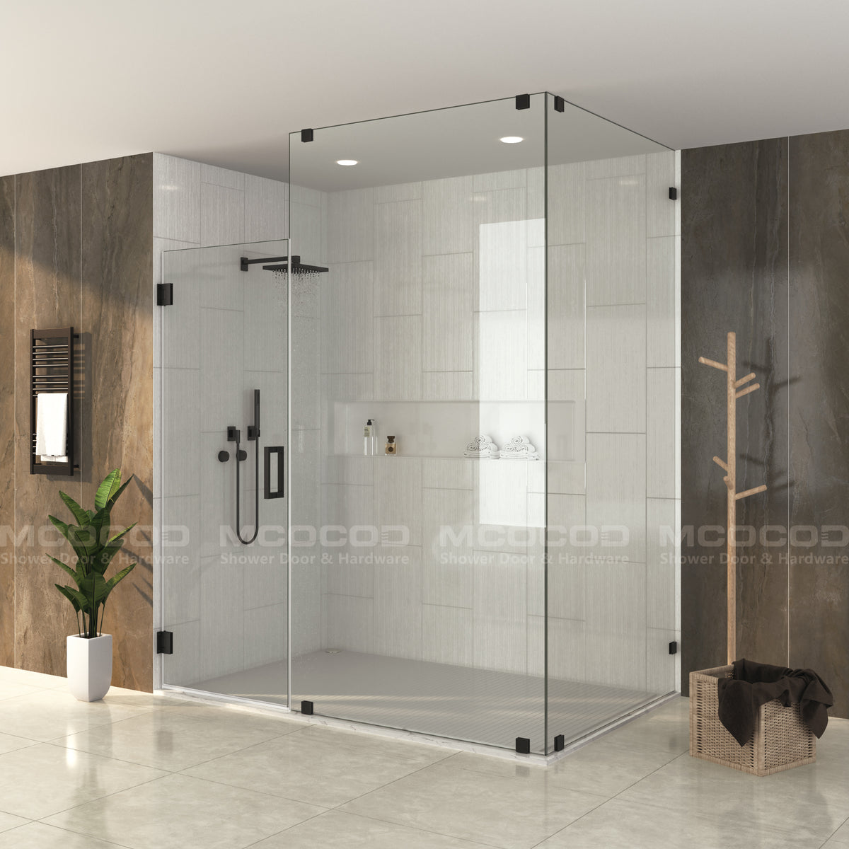 MCOCOD® Customized Glass to Ceiling for Frameless Rectangle Shower - H06-06
