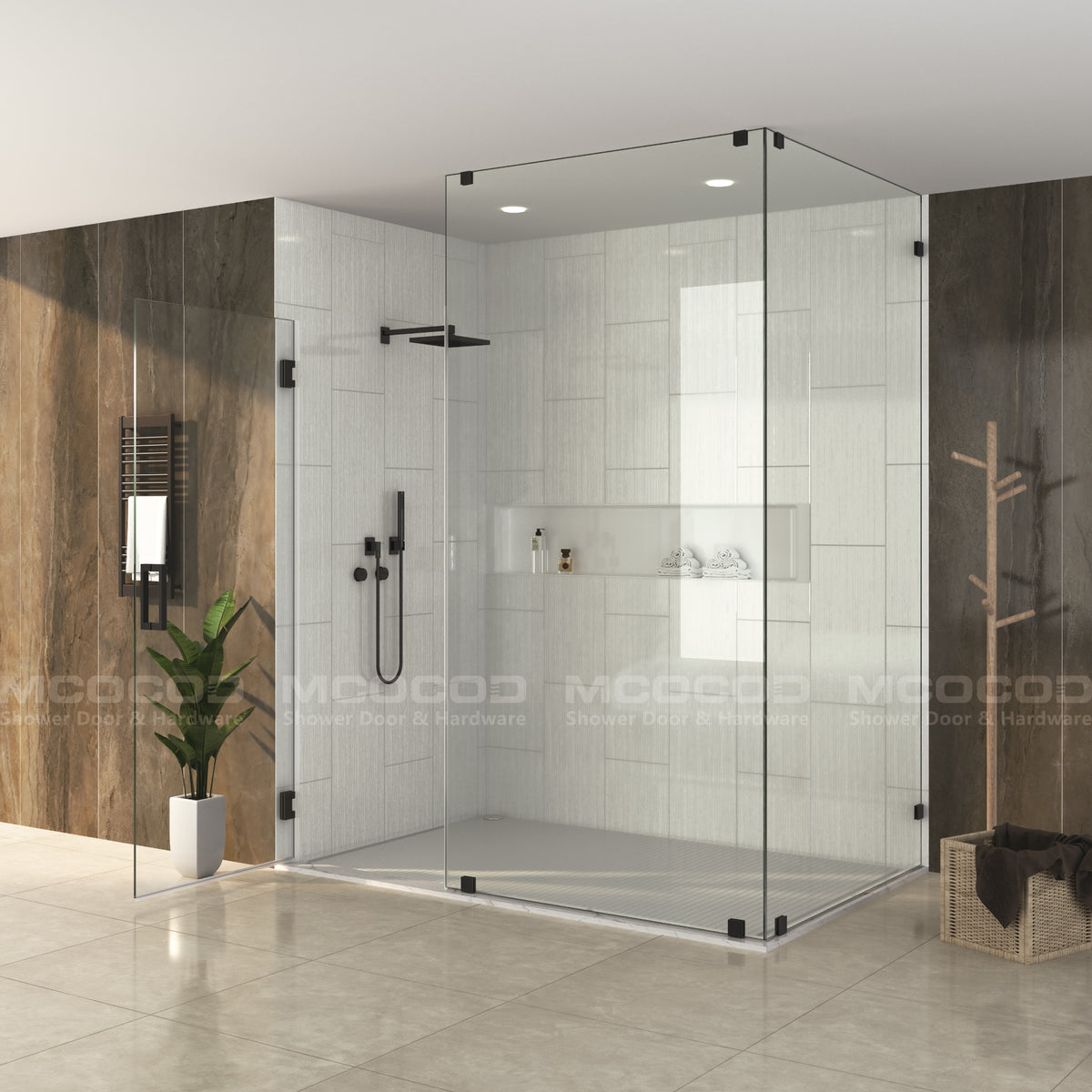 MCOCOD® Customized Glass to Ceiling for Frameless Rectangle Shower - H06-06