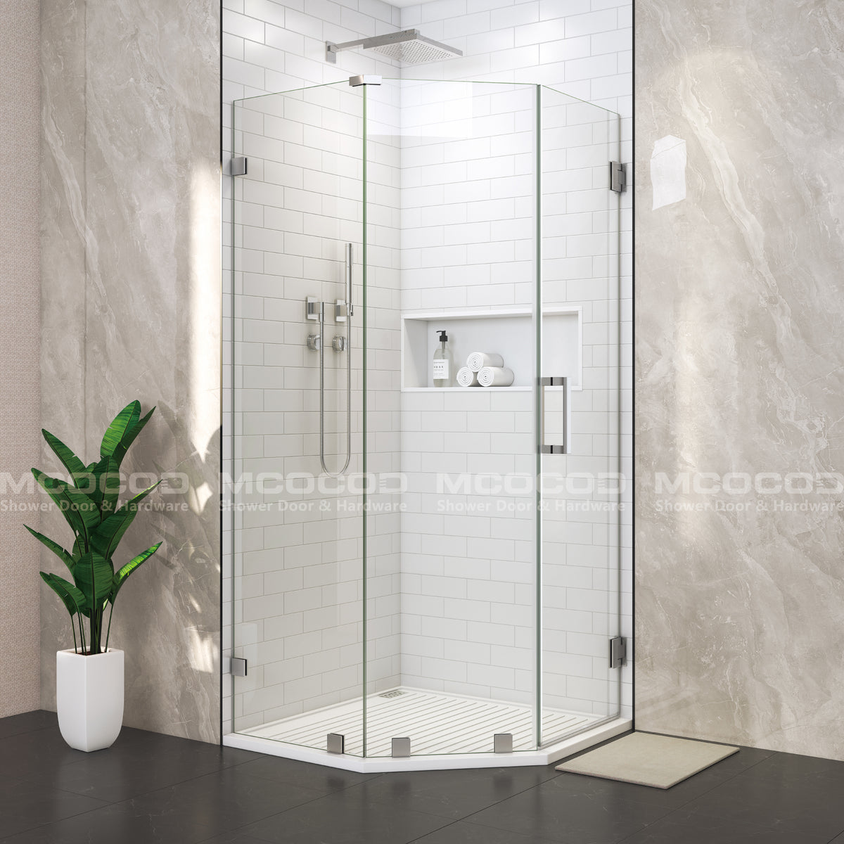 MCOCOD® Customize Frameless Shower Enclosure Three Glass Shower Doors - H06-07A