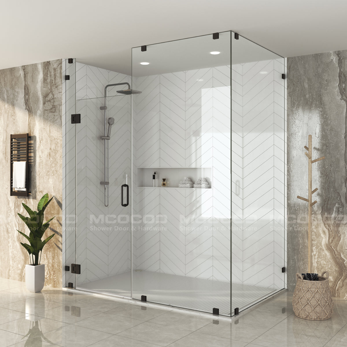 MCOCOD® Customized Glass to Ceiling for Frameless Rectangle Shower - H06-07