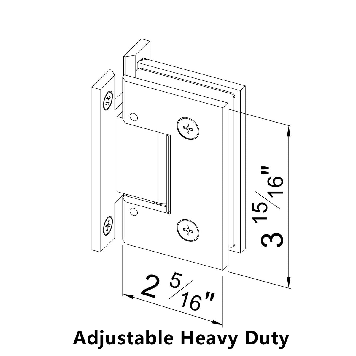 MCOCOD® Adjustable 90° Hinge Wall Mount with "H" Back Plate
