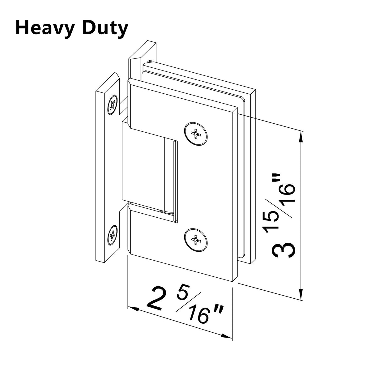MCOCOD® Standard 90° Hinge Wall Mount with "H" Back Plate