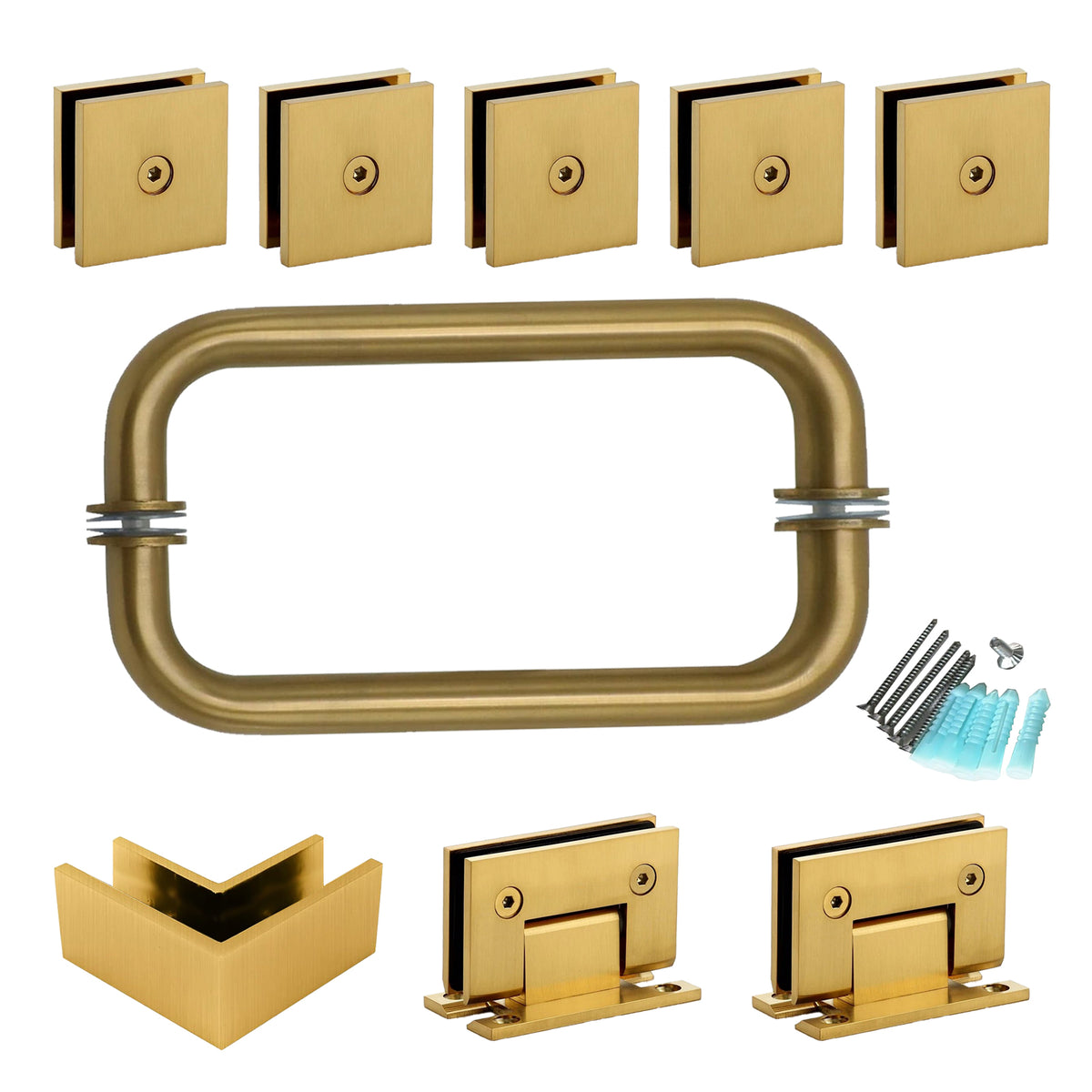 MCOCOD® Hardware Kit for Frameless Corner Hinged Shower Enclosure - H06-01
