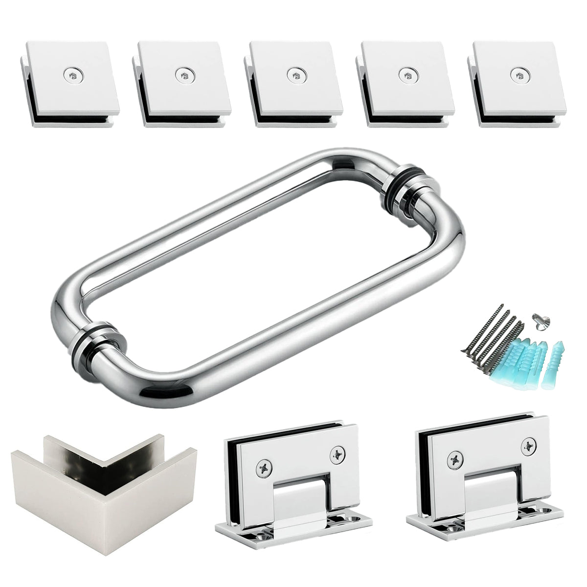MCOCOD® Hardware Kit for Frameless Corner Hinged Shower Enclosure - H06-01
