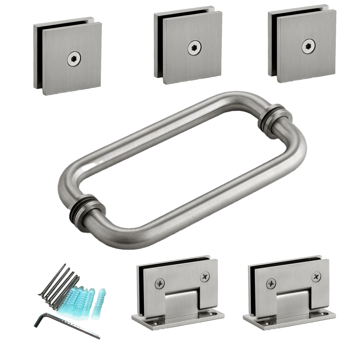 MCOCOD® Hardware Kit for Frameless Swing Hinged Shower Enclosure - H06-02