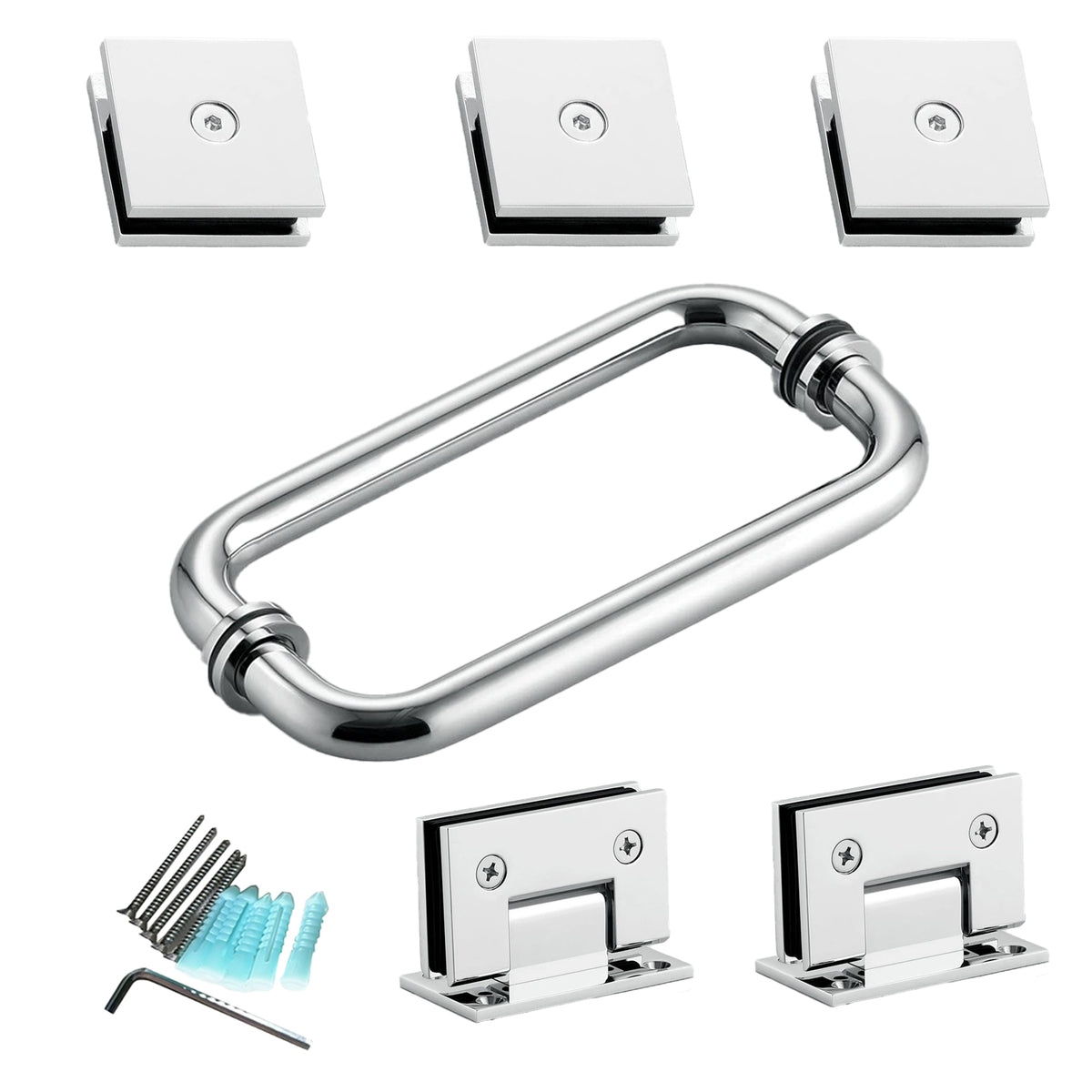 MCOCOD® Hardware Kit for Frameless Swing Hinged Shower Enclosure - H06-02
