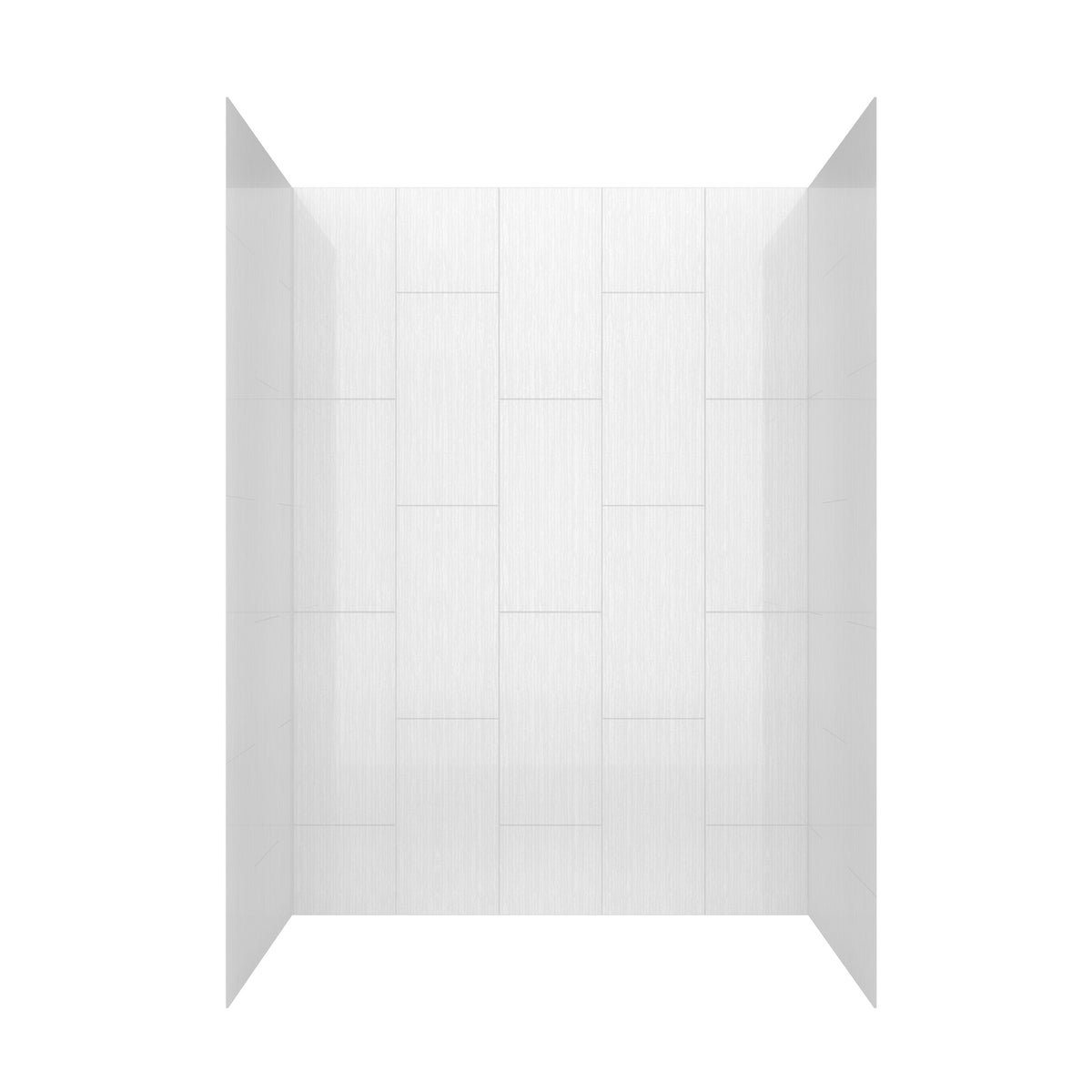 MCOCOD® Three Piece Glue Up Shower Surrounds Vertical Big Rectangle in White Acrylic Solid Surface