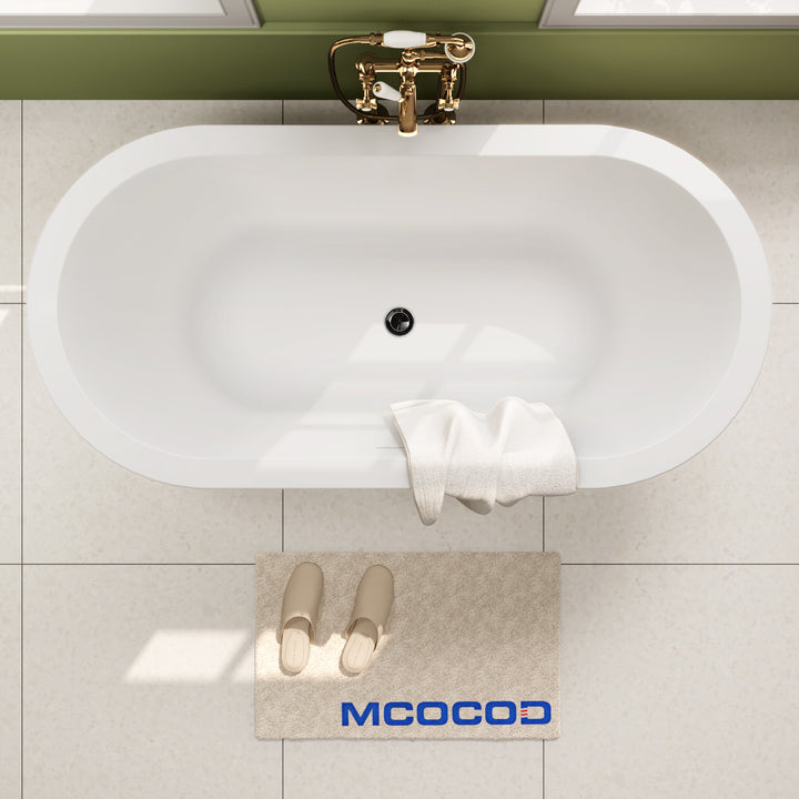 MCOCOD Bathroom Bathtub - Acrylic Freestanding Soaking Tub with Integrated Overflow and Drain