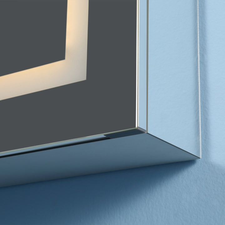 MCOCOD Bathroom Medicine Cabinets with Mirrors - Recessed or Surface Mount, Left Open and LED Light with Aluminum Back Panel, Robust and Corrosion Resistant
