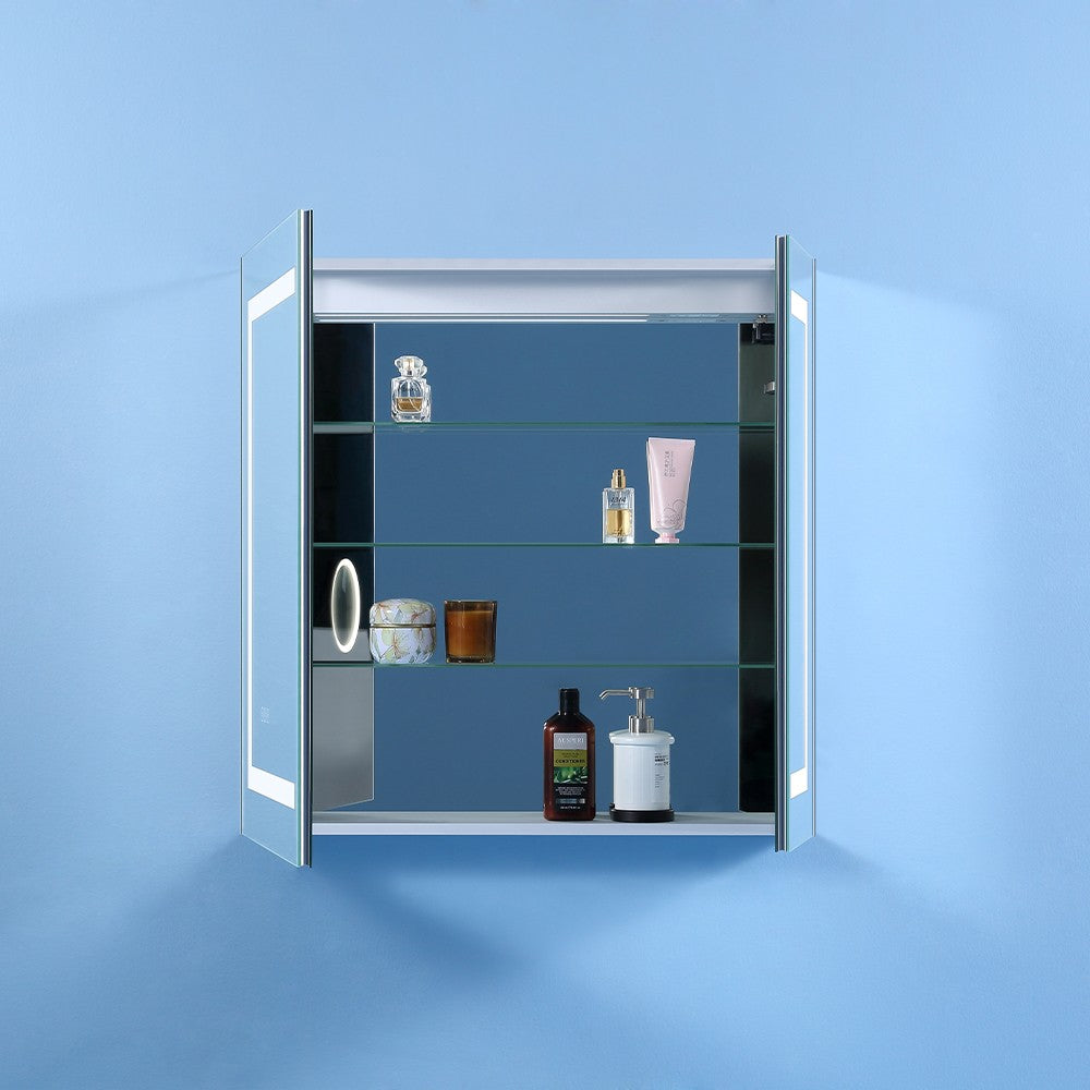 MCOCOD Bathroom Medicine Cabinets with Mirrors - Rectangular Frameless Recessed or Surface Mount LED Lights Medicine Cabinet with Mirror 30 W" x 30 H"