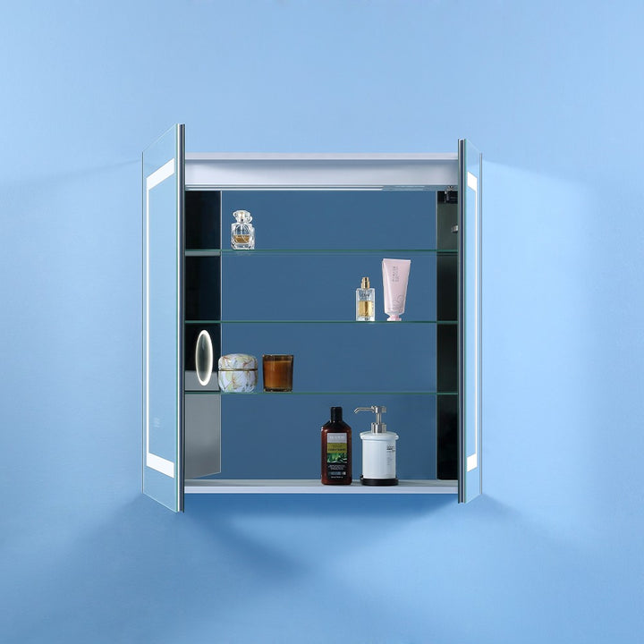 MCOCOD Bathroom Medicine Cabinets with Mirrors - Rectangular Frameless Recessed or Surface Mount LED Lights Medicine Cabinet with Mirror 30 W" x 30 H"