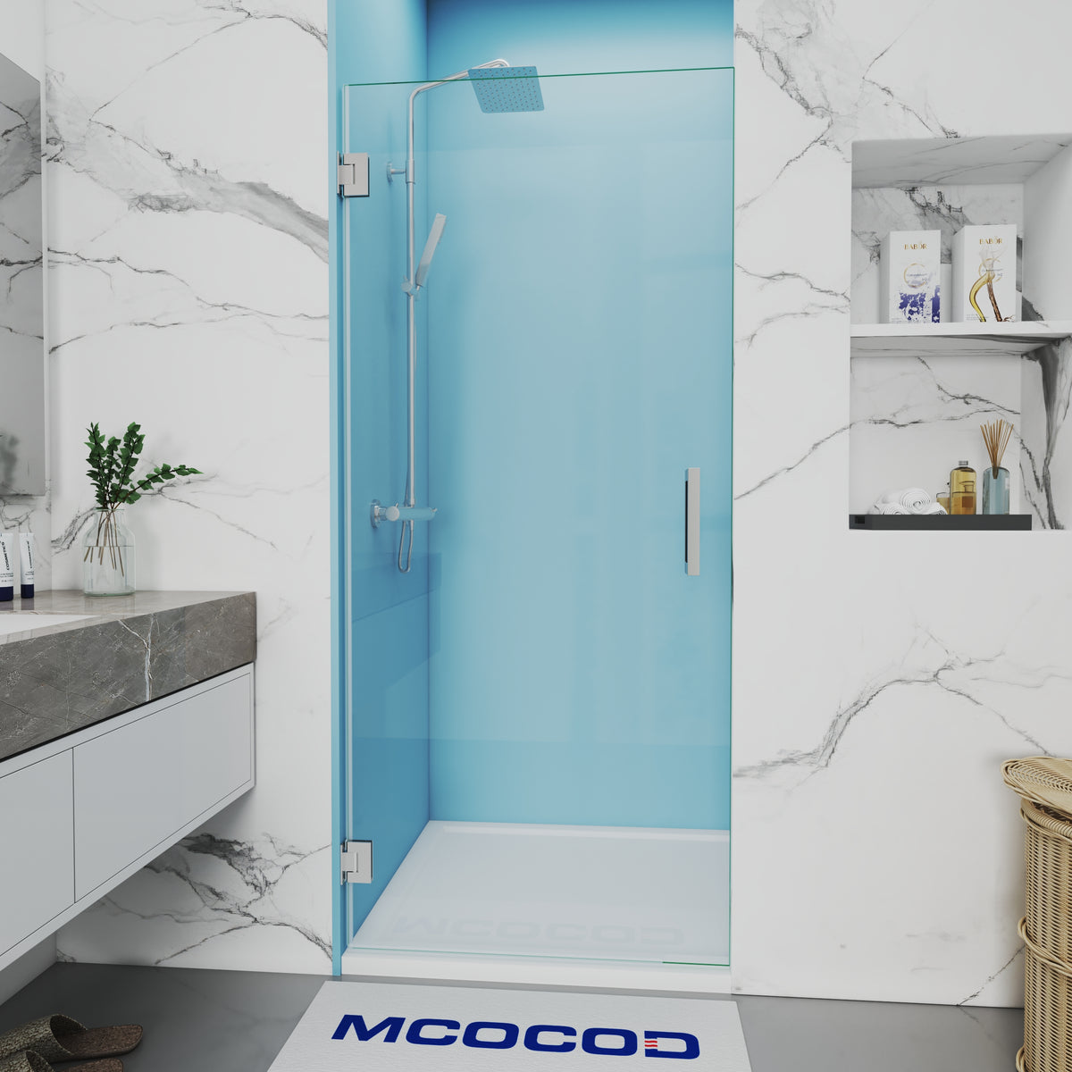 MCOCOD Customize Single Frameless Swing Shower Door in Chrome H06-05