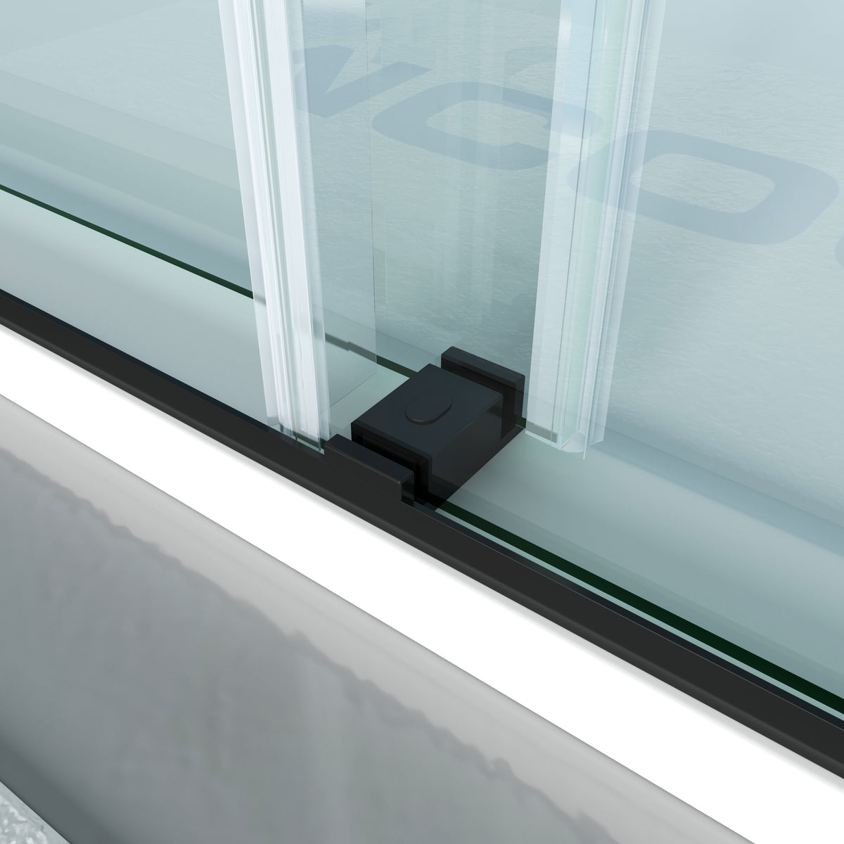 MCOCOD DS13H Bathtub Shower Doors - Soft-Closing Double Sliding Bathtub Shower Door with Matte Black Guide Block