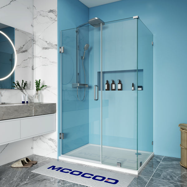 MCOCOD H06-01 Customize Frameless Rectangle Shower Enclosure in Brushed Nickel