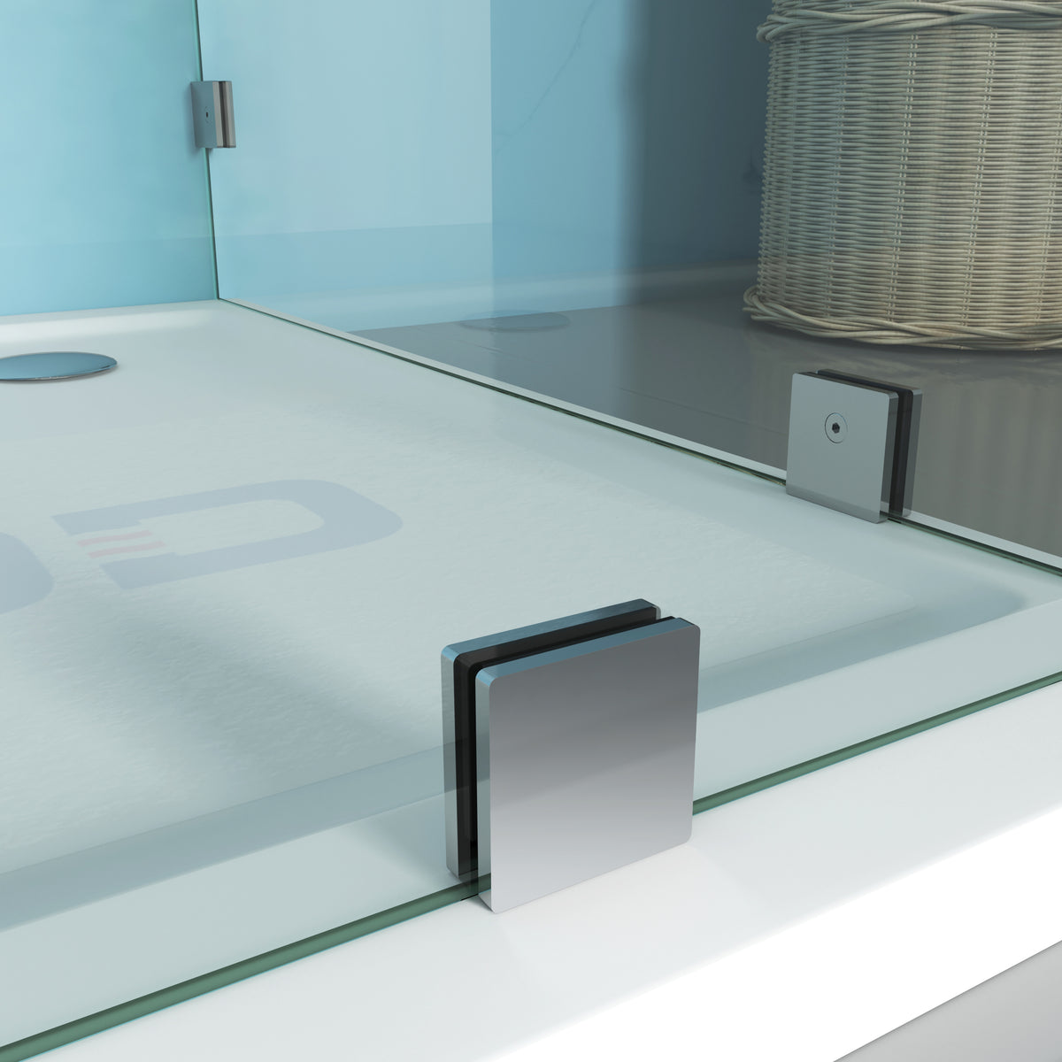 MCOCOD H06-01 Customize Frameless Rectangle Shower Enclosure with Stainless Steel Glass Clamp