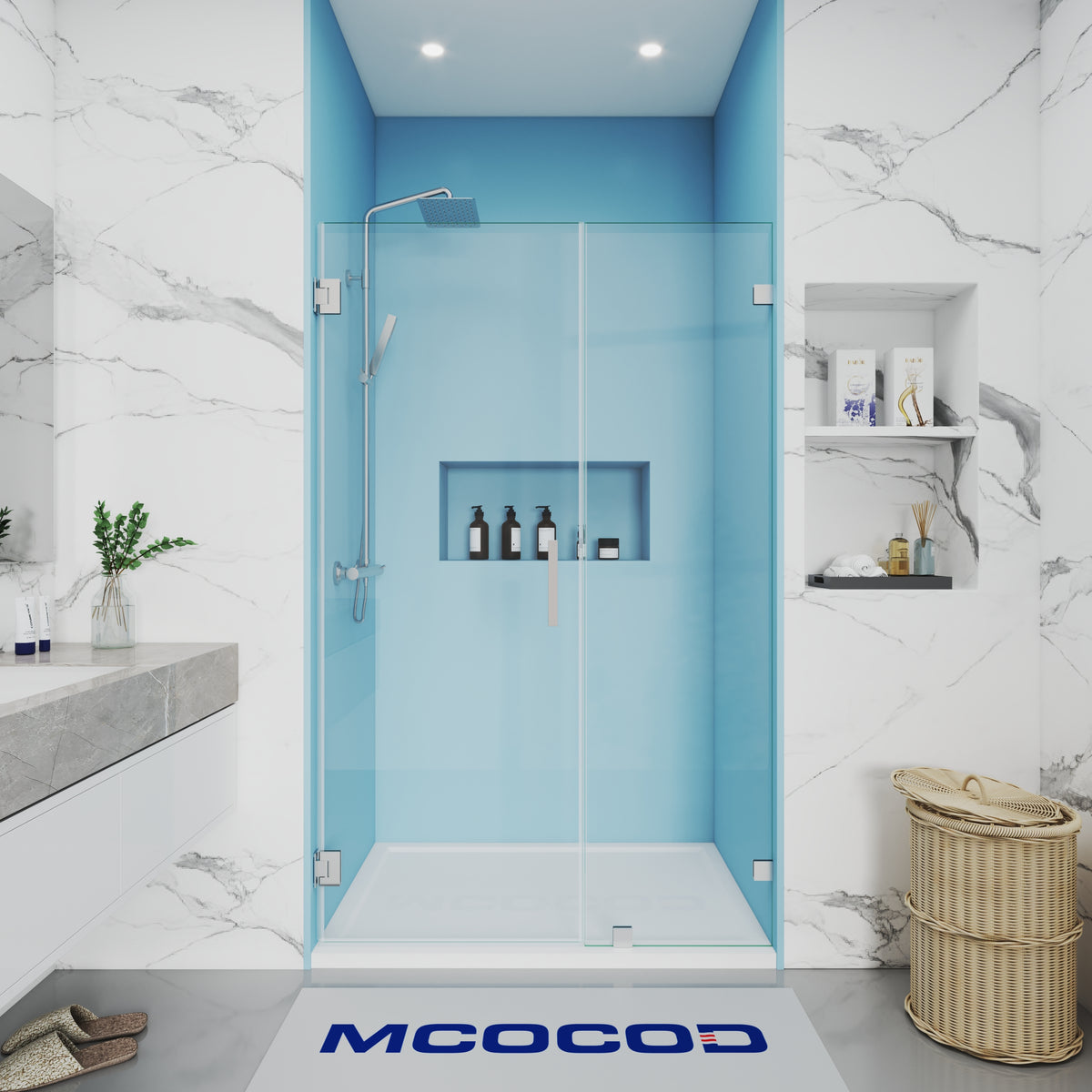 MCOCOD H06-02 Customize Frameless Swing Shower Door in Chrome