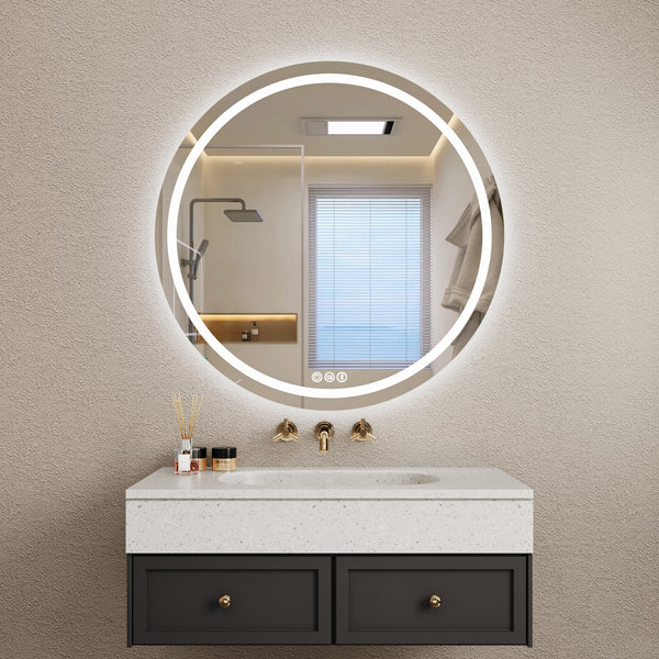 MCOCOD LED Bathroom Mirror - 32" Round LED Bathroom Mirror with Lights