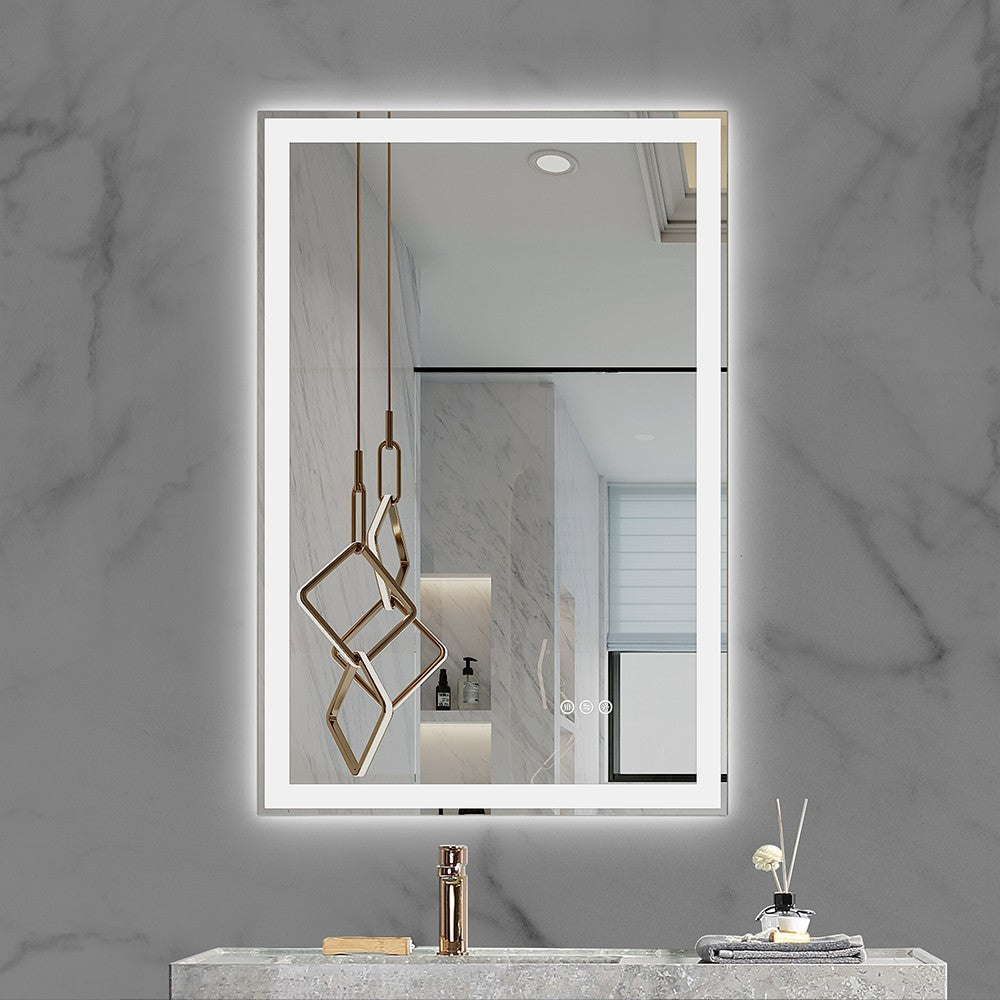 MCOCOD LED Bathroom Mirror - Framed Gradient Front and Backlit LED Mirror