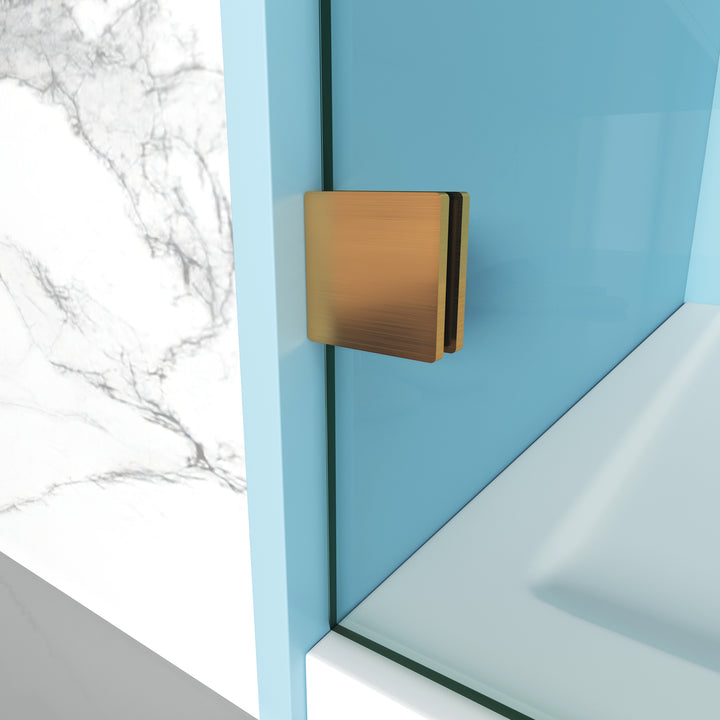 MCOCOD SS05 Bathtub Shower Doors - Single Sliding Frameless Bathtub Shower Door with Glass Clamps