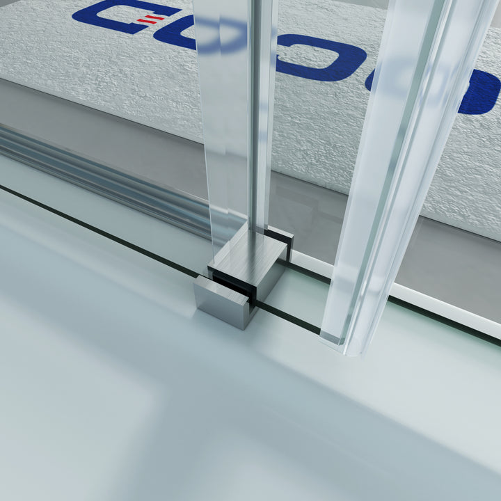 MCOCOD SS05 Bathtub Shower Doors - Single Sliding Frameless Bathtub Shower Door with Guide Block