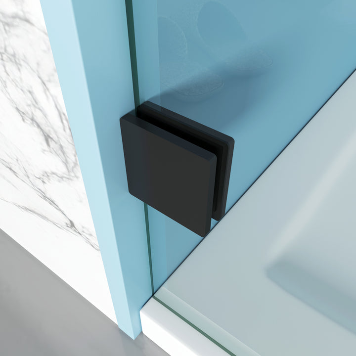 MCOCOD SS13 Bathtub Shower Doors - Soft-Closing Single Sliding Frameless Bathtub Shower Door with Glass Clamps