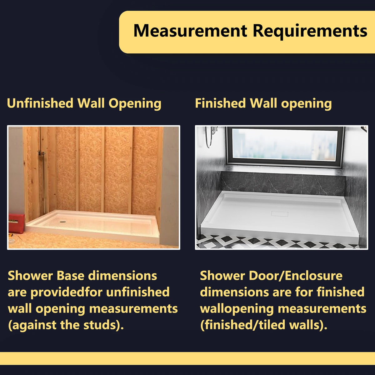 MCOCOD® Middle Drain with Edges Shower Base in SMC