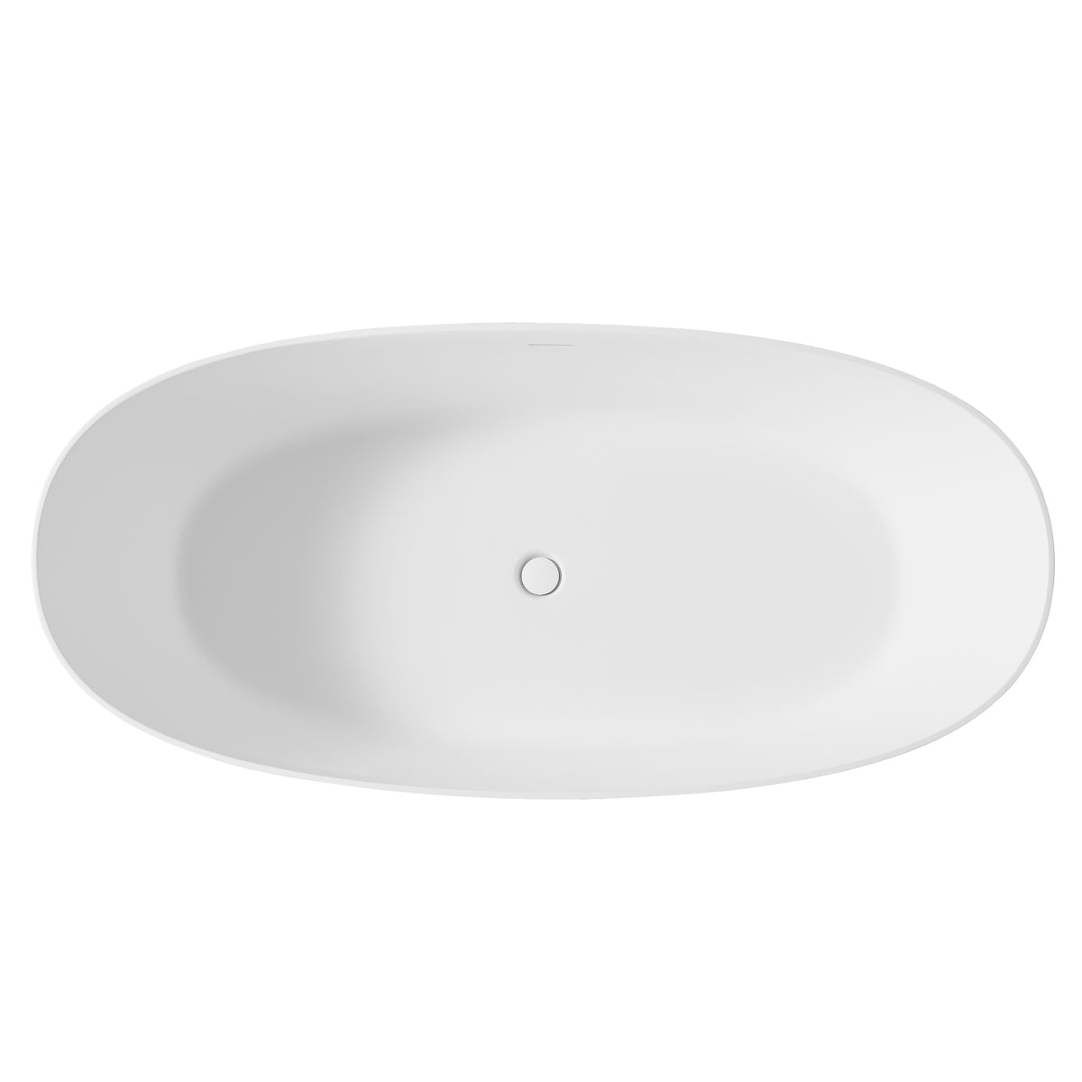 MCOCOD® Oval Acrylic Solid Surface Bathtub in Matt White Pure