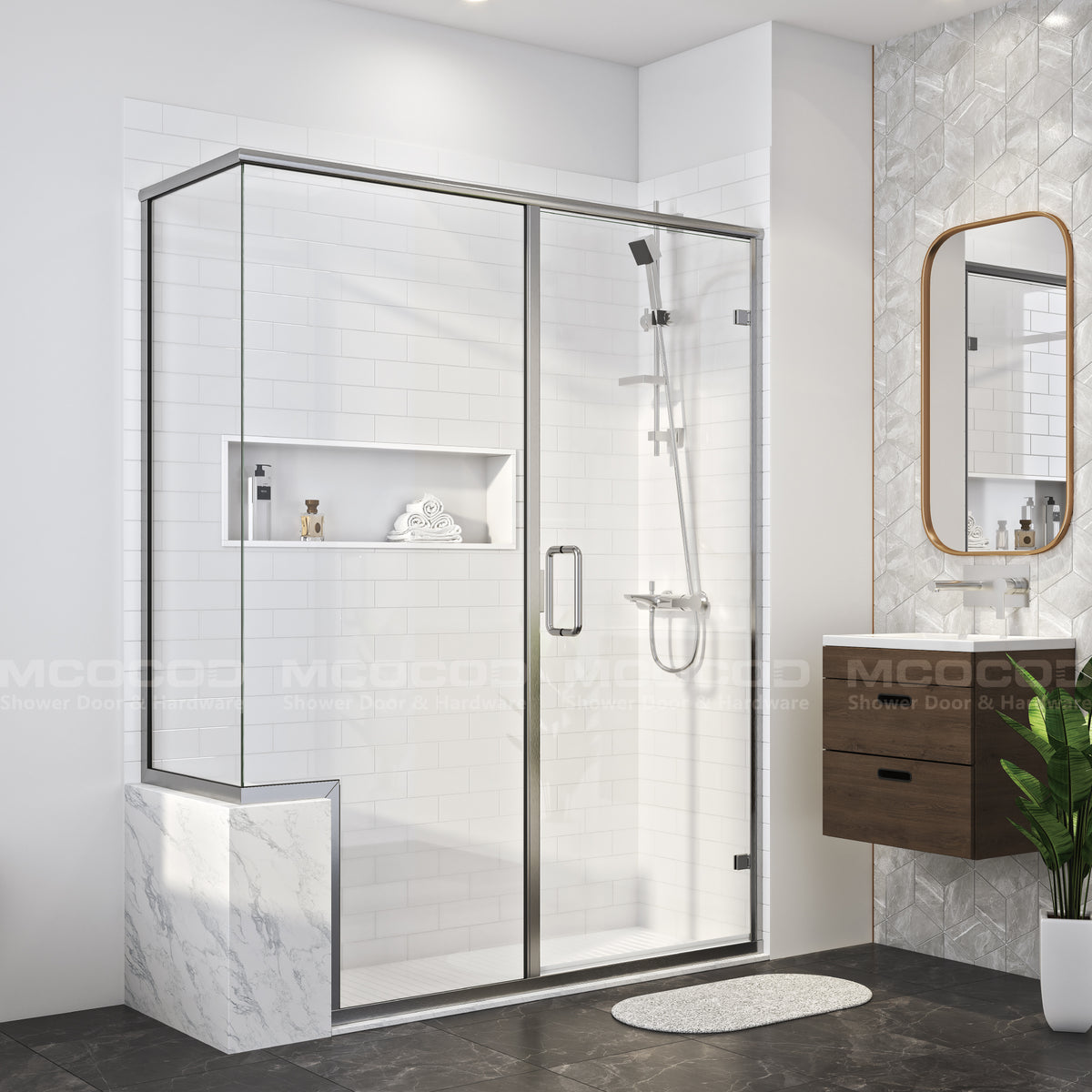 Customize Framed Shower Enclosure - P07-01 with 1/4" Glass Thickness