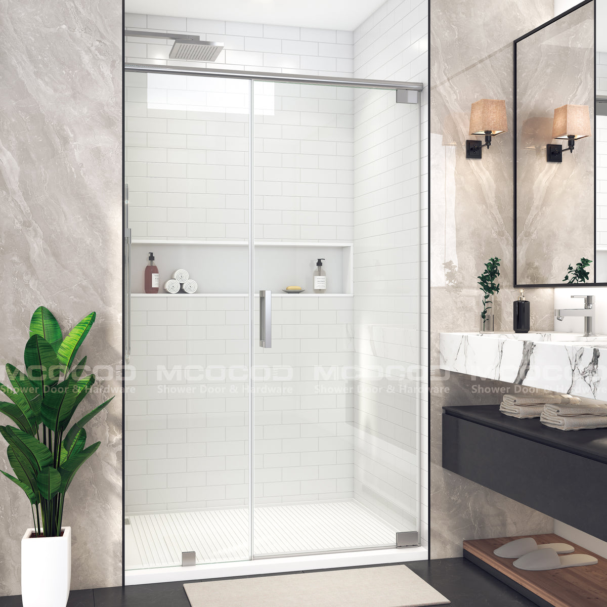 MCOCOD® Customize Framed Swing Shower Door - P08L-01