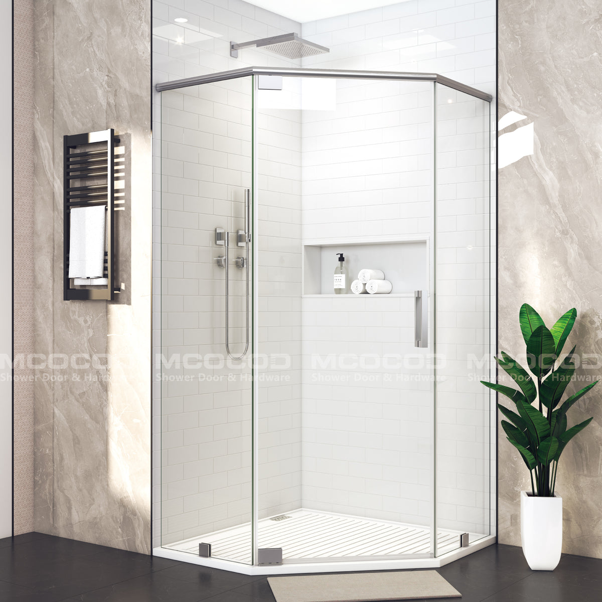 MCOCOD® Customize Framed Shower Enclosure Three Glass Shower Doors - P08L-03